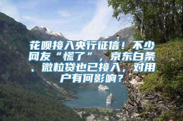 花呗接入央行征信！不少网友“慌了”，京东白条、微粒贷也已接入，对用户有何影响？