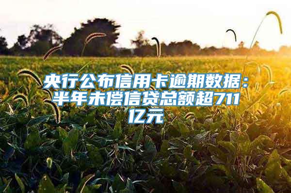 央行公布信用卡逾期数据：半年未偿信贷总额超711亿元