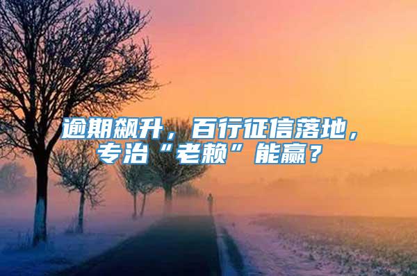 逾期飙升，百行征信落地，专治“老赖”能赢？