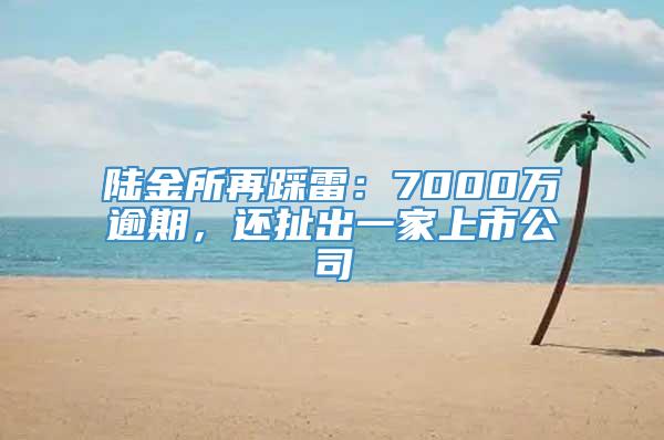 陆金所再踩雷：7000万逾期，还扯出一家上市公司