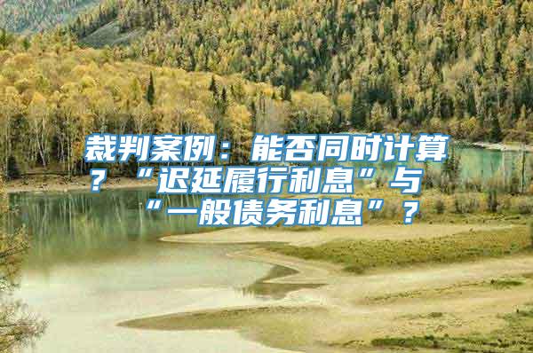 裁判案例：能否同时计算？“迟延履行利息”与“一般债务利息”？