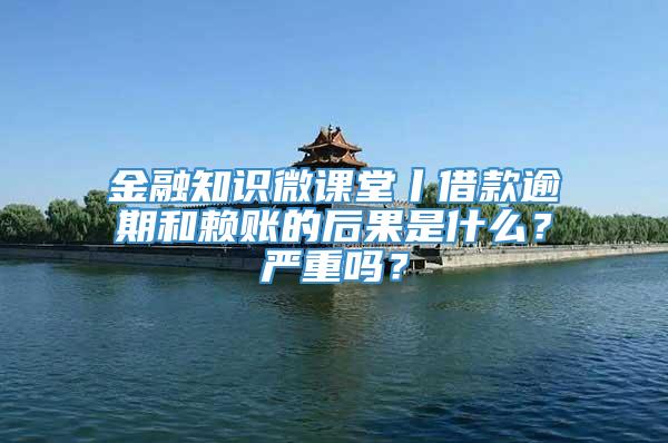 金融知识微课堂丨借款逾期和赖账的后果是什么？严重吗？