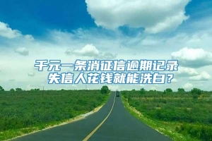 千元一条消征信逾期记录 失信人花钱就能洗白？