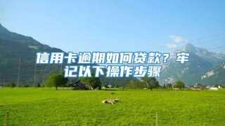 信用卡逾期如何贷款?牢记以下操作步骤