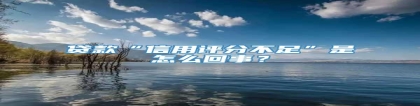 贷款“信用评分不足”是怎么回事？