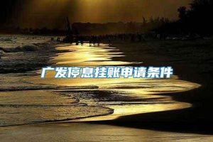 广发停息挂账申请条件