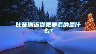 比延期还贷更要紧的是什么？