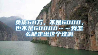 负债60万,不是6000,也不是60000……我怎么能走出这个坎啊