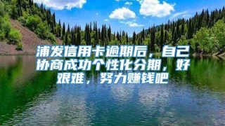 浦发信用卡逾期后，自己协商成功个性化分期，好艰难，努力赚钱吧