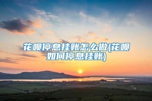 花呗停息挂账怎么做(花呗如何停息挂账)