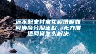 还不起支付宝花呗借呗如何协商分期还款,无力偿还网贷怎么解决