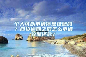 个人可以申请停息挂账吗？网贷逾期之后怎么申请分期还款？