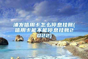 浦发信用卡怎么停息挂账(信用卡能不能停息挂账2022)