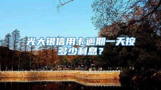 光大银信用卡逾期一天按多少利息？