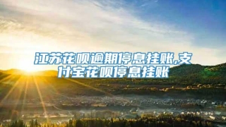 江苏花呗逾期停息挂账,支付宝花呗停息挂账