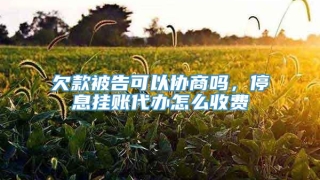 欠款被告可以协商吗，停息挂账代办怎么收费