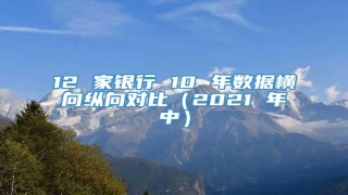 12 家银行 10 年数据横向纵向对比(2021 年中)