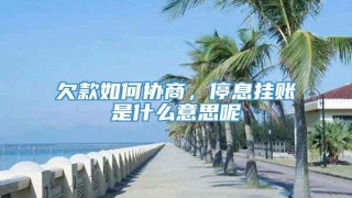 欠款如何协商，停息挂账是什么意思呢