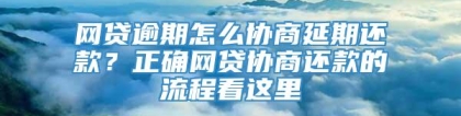 网贷逾期怎么协商延期还款？正确网贷协商还款的流程看这里