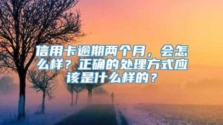 信用卡逾期两个月,会怎么样?正确的处理方式应该是什么样的?