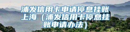 浦发信用卡申请停息挂账上海（浦发信用卡停息挂账申请办法）