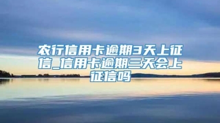 农行信用卡逾期3天上征信_信用卡逾期三天会上征信吗