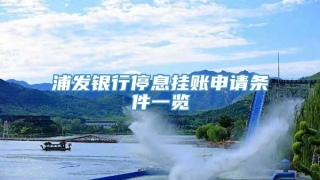 浦发银行停息挂账申请条件一览