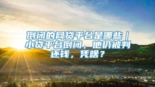 倒闭的网贷平台是哪些｜小贷平台倒闭，他仍被判还钱，凭啥？
