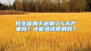 民生信用卡逾期了5天严重吗？还能继续使用吗？