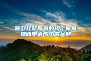 贷款挂账停息的规定停息挂账申请成功的案例