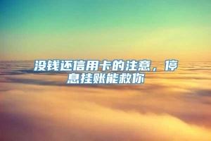 没钱还信用卡的注意，停息挂账能救你