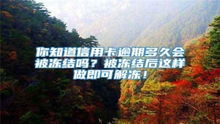 你知道信用卡逾期多久会被冻结吗?被冻结后这样做即可解冻!