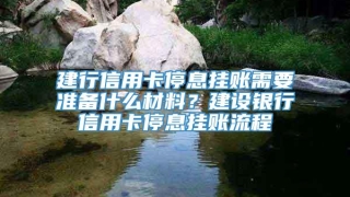 建行信用卡停息挂账需要准备什么材料?建设银行信用卡停息挂账流程