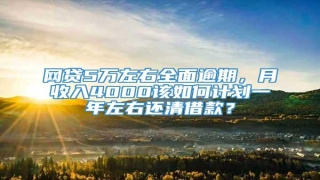 网贷5万左右全面逾期,月收入4000该如何计划一年左右还清借款?