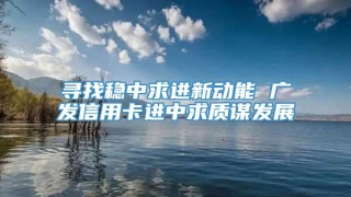 寻找稳中求进新动能 广发信用卡进中求质谋发展