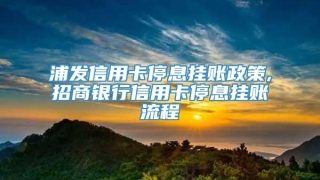 浦发信用卡停息挂账政策,招商银行信用卡停息挂账流程