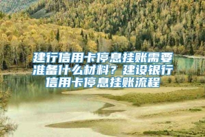 建行信用卡停息挂账需要准备什么材料？建设银行信用卡停息挂账流程