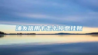 浦发信用卡怎么停息挂账