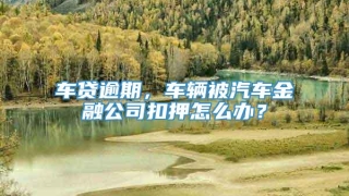 车贷逾期,车辆被汽车金融公司扣押怎么办?