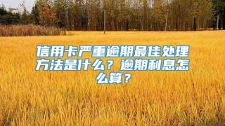 信用卡严重逾期最佳处理方法是什么?逾期利息怎么算?