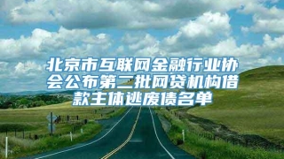 北京市互联网金融行业协会公布第二批网贷机构借款主体逃废债名单