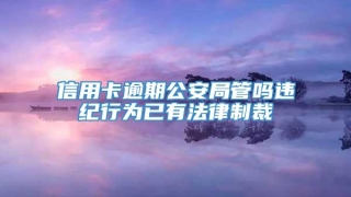 信用卡逾期公安局管吗违纪行为已有法律制裁