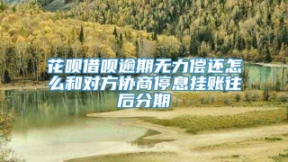 花呗借呗逾期无力偿还怎么和对方协商停息挂账往后分期