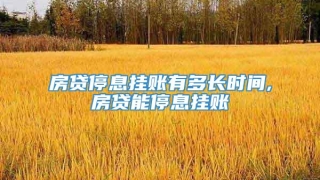房贷停息挂账有多长时间,房贷能停息挂账