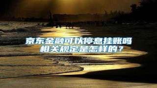 京东金融可以停息挂账吗 相关规定是怎样的?