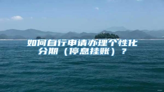 如何自行申请办理个性化分期(停息挂账)?