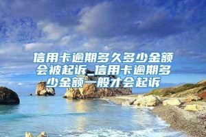 信用卡逾期多久多少金额会被起诉_信用卡逾期多少金额一般才会起诉