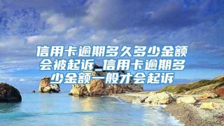 信用卡逾期多久多少金额会被起诉_信用卡逾期多少金额一般才会起诉