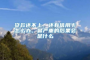 贷款还不上，还有信用卡怎么办，最严重的后果会是什么