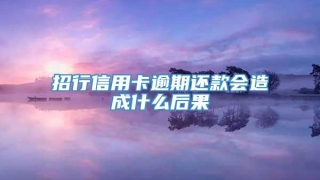 招行信用卡逾期还款会造成什么后果